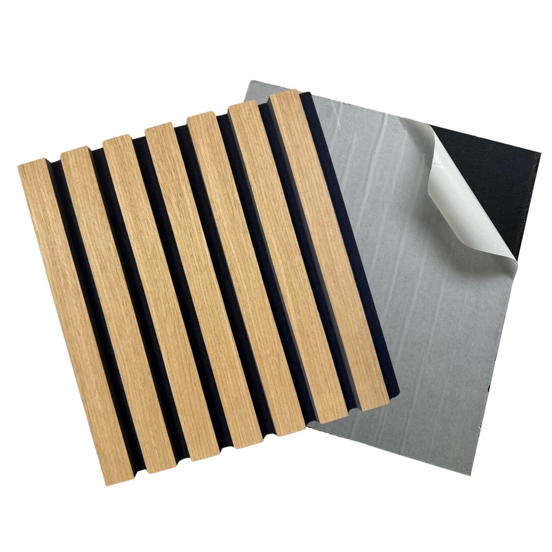 Square Acoustic Self Adhesive Panel Teak Color - 20.5" x 20.5" x 25mm - Pack of 2