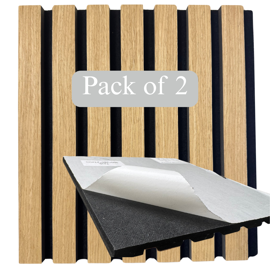 Square Acoustic Self Adhesive Panel Teak Color - 20.5" x 20.5" x 25mm - Pack of 8