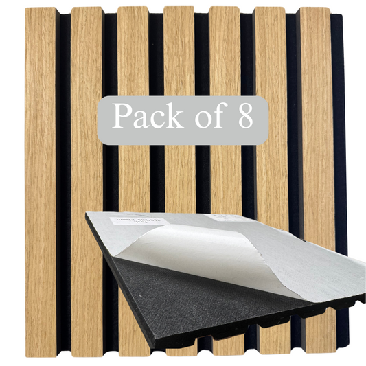 Square Acoustic Self Adhesive Panel Teak Color - 20.5" x 20.5" x 25mm - Pack of 8
