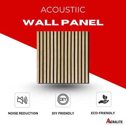 Square Acoustic Self Adhesive Panel Teak Color - 20.5" x 20.5" x 25mm - Pack of 8