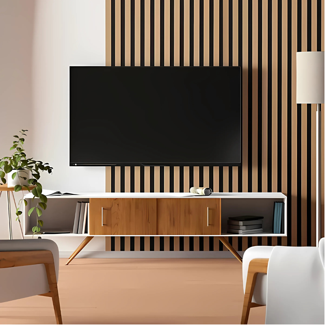 Square Acoustic Self Adhesive Panel Teak Color - 20.5" x 20.5" x 25mm - Pack of 8