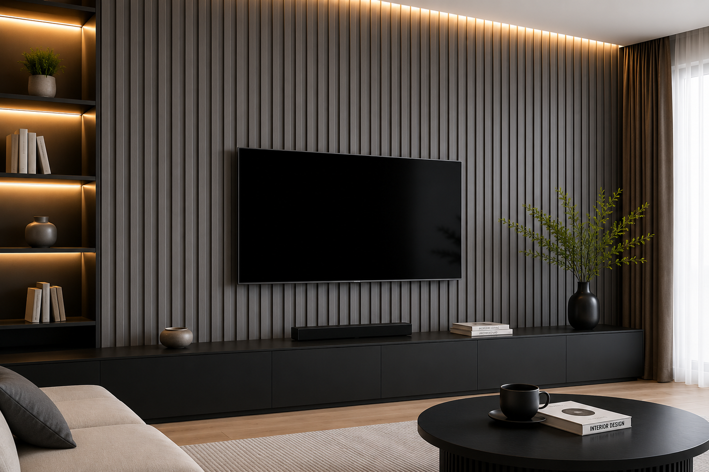 WPC Fluted Wall Panels  | 6.55" x 9ft