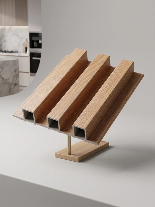 French Oak WPC_Fluted_wall_Panel