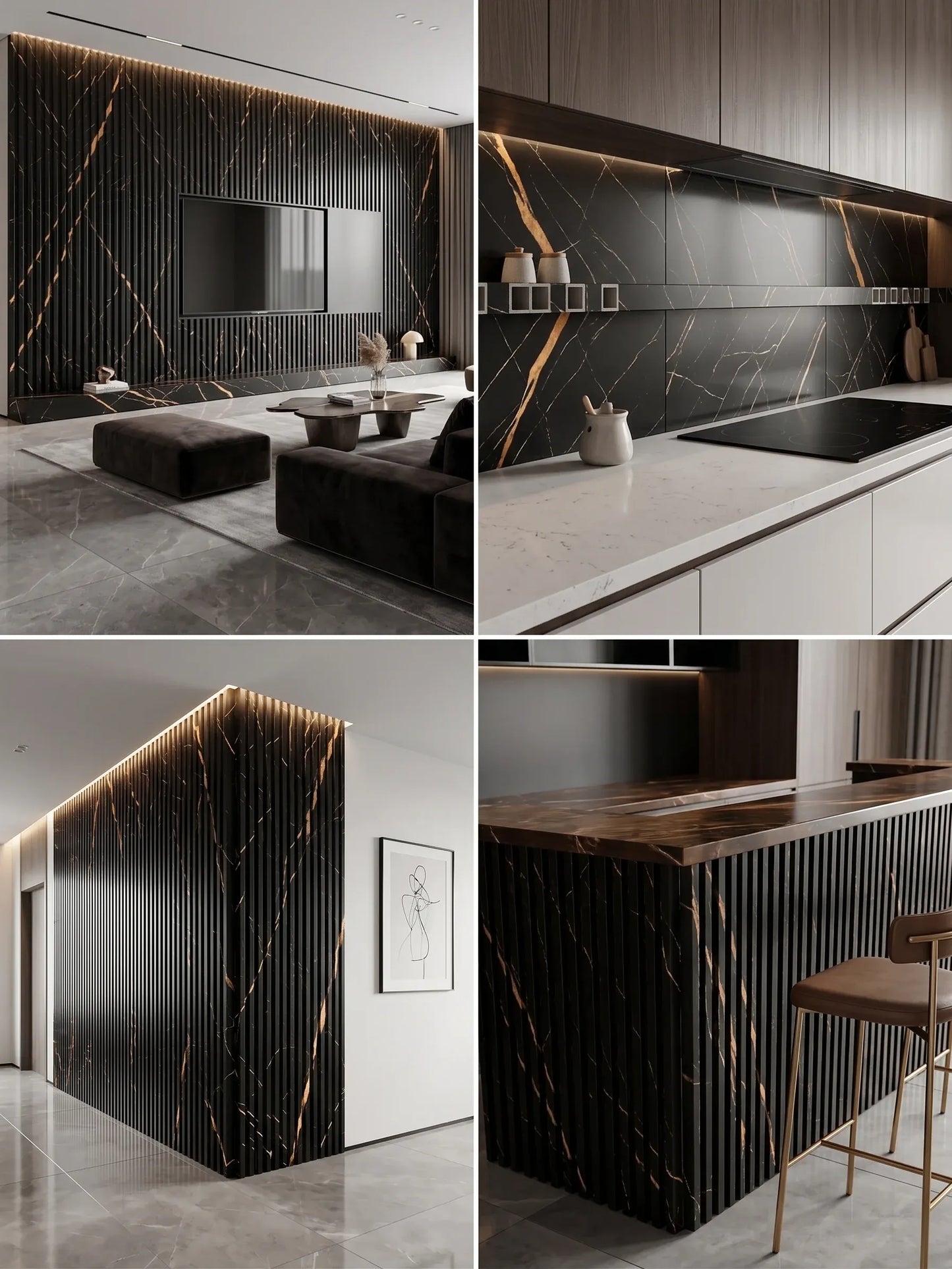 Gold_Black_WPC_Fluted_wall_Panel_installation